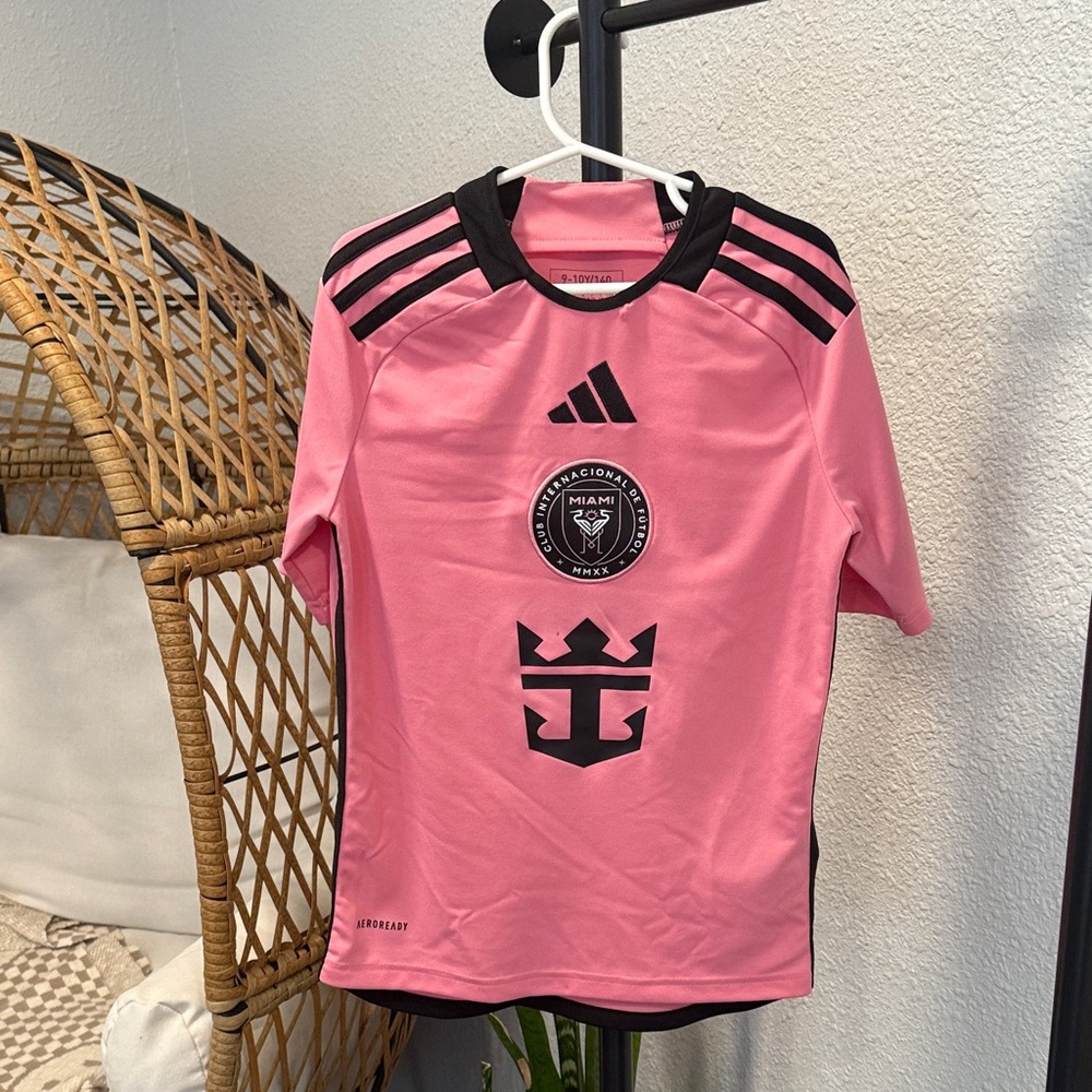 Adidas Pink Soccer Jersey with Black Details